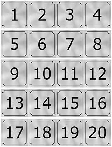 Washer Number Identification Decals(#1-20), Premium Silver Water-Resistant Vinyl