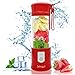 Personal Portable Smoothie Juicer Blender Bottle, includes 4000mAh 7.4V Batteries,126 Watts 12oz USB Shakes Blender Gym, Travel & Home, Red