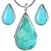 Turquoise Pendant & Earrings Set in 925 Sterling Silver with 20