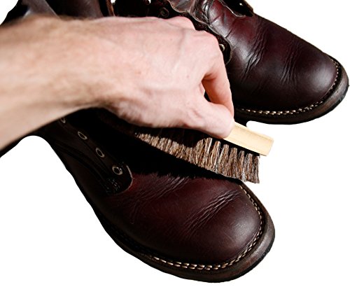 Shoeslulu 5" Mongolian Horsehair Shine Brush with Wood Handle (1 Pack, [5" Long] Horsehair Brush) - Thumbnail 2