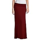 Popana Regular and Plus Size Comfortable and Versatile Maxi-Skirt 2X in Burgundy - Made in USA