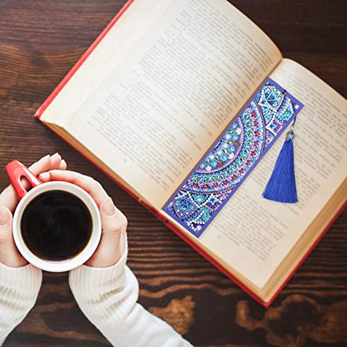 DIY Beaded Bookmarks with 5D Diamond Painting Christmas Gifts Special Shaped Diamond Painting Leather Bookmark Tassel Book Marks Gift for Mosaic Making Art Craft for Kids Adults Beginner