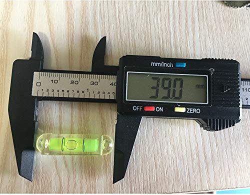 4x Bubble Level Measuring Tools - 10x10x39mm Level Degree Mark with Hole - Fluorescent Yellow