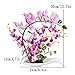 Imiee Artificial Phaleanopsis Arrangement with Vase Decorative Orchid Flower Bonsai (Light Purple)
