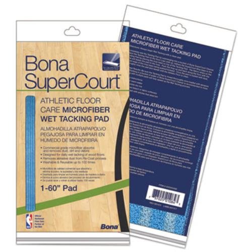 Bona AX0003499 Super Court Athletic Floor Care Microfiber Wet Tacking Pad, 60" Diameter, Light/Dark Blue