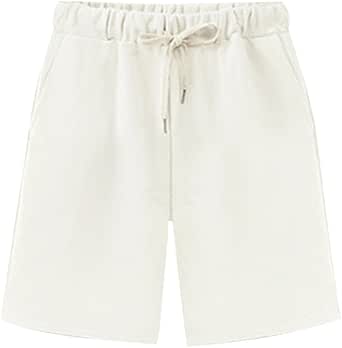 Amazon.com: Women's Elastic Waist Soft Knit Jersey Bermuda Shorts with Drawstring White Tag 3XL 