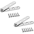 MroMax Door Pivot Hinge, 360 Degree Rotation Hidden Door Pivot Hinges, 60 x 11mm Silver Stainless Steel Hinge for Wooden Door and Cabinet Door, 2Pcs