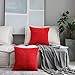 Home Brilliant Red Pillow Covers 18x18 Decorative Corduroy Plush Throw Pillows for Couch Holiday Wedding, Set of 2, Red