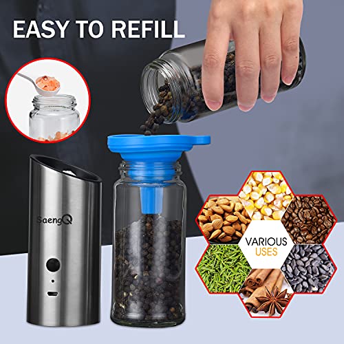 Gravity Electric Salt and Pepper Grinder Set of 2,USB Rechargeable
