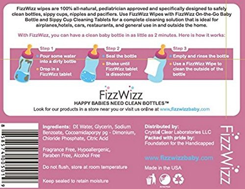 All-Natural Cleaning Tablets for Baby Bottle/Sippy Cup and Pacifier Wipes (2 Sets) by FizzWizz - Thumbnail 3
