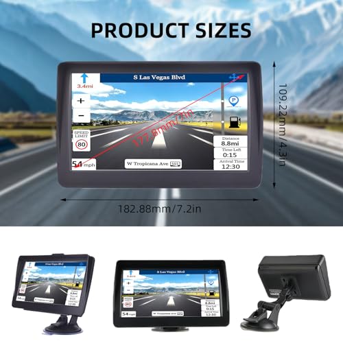 7" Sat Nav, 2026 UK & Europe Maps Included | Free lifetime map updates. Voice-guided turns, speed camera warnings. Ideal for HGV, van, motorhome.