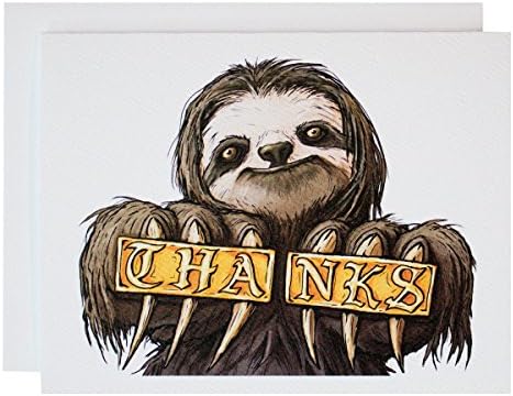 Sloth Premium Thank You Notes Set // 8-pack Matte Textured Cards with Felt Envelopes
