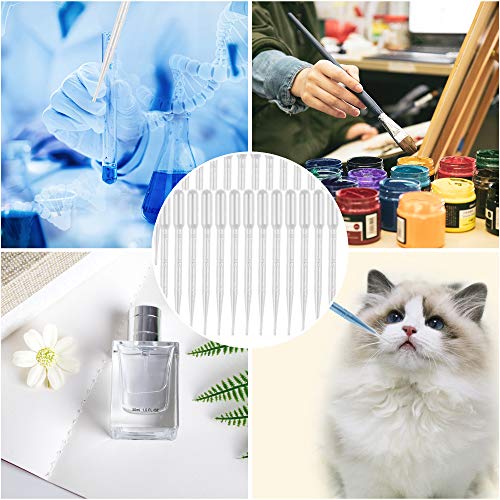 280 PCS 3ML Disposable Plastic Transfer Pipettes,Calibrated Dropper: Squeeze Droppers For Essential Oils,Makeup,Experiments - Suction Injector Tools For Lab,Hospital & School Classroom - Thumbnail 3