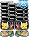 Mealcon 20 Pack Meal Prep 2 Compartment,Microwave Dishwasher,Freezer Safe,Food Storage Containers with lids-Portion Control