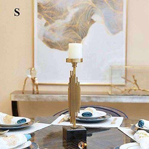 インテリア おもちゃ ペット用品クリスマスキャンドルホルダークリエイティブメタルキャンドルホテルルームソフトインテリア飾りロマンチックなキャンドル ディナープロップハイエンドマーブルキャンドルスタンド L B07zgjkqk1