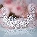 Catery Flower Bride Wedding Headband Silver Crystal Pearl Rhinestone Hair Vine Braid Babys Breath Headpieces Bridal Hair Accessories for Women