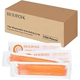 CryoKing 10ul Disposable Inoculating Loop, Plastic, 25/Bag, 1000PCS Total | 10ul Sterile Plastic Sampling Inoculating Rod, Polystyrene Inoculation Tool, Cell Biology and Scientific Lab Supplies, Orange