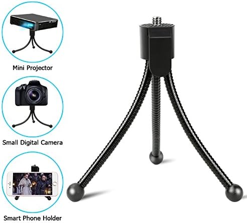 Mini Tripod with Flexible Legs Portable Tripod Stand Holder for Mini Projector Digital Camera and Other Equipments with 1/4-20 Screw Hole by SSLLKE