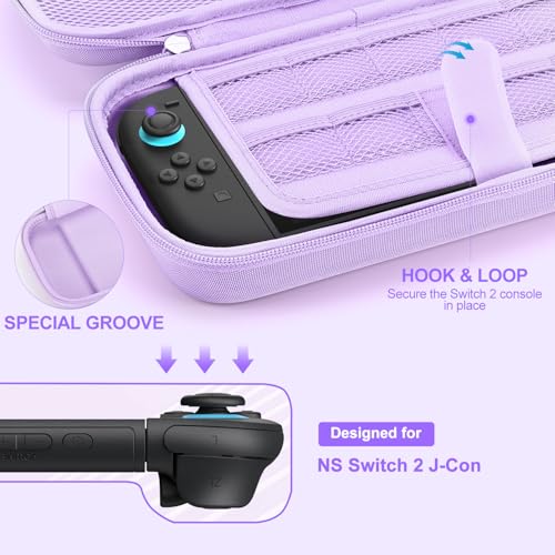 innoAura Switch 2 Tasche für NS Switch 2 Konsole (2025), Tragbares Switch 2 Hülle für Switch 2 Konsole und 9 Spiele, Harte Schutzhülle Tragetasche für Reisen und Aufbewahrung (Lila/Violett) thumbnail 3