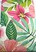 Elrene Tropical Flowers Vinyl Umbrella Tablecloth with Hole and Zipper Assorted Sizes (70 Round)
