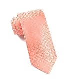 The Tie Bar 100% Woven Silk Coral Opulent Geometric Patterned Tie