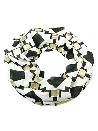 Collection 18 Diamond Print Infinity Loop (One Size, Black/Ivory)