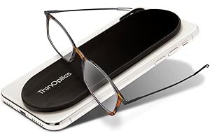 Always With You by ThinOptics Reading Glasses with Slim Case – Readers Attach to Your Phone, Tablet, or Fit in Your Pocket