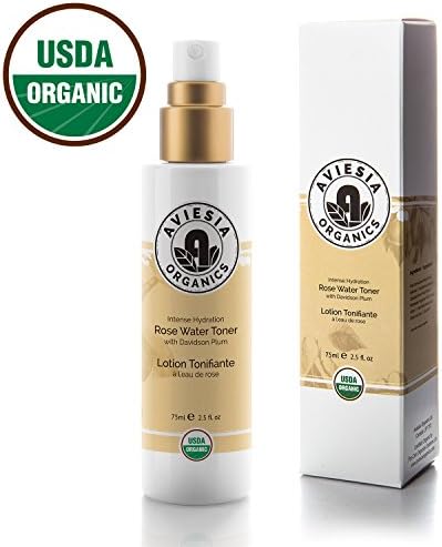 Aviesia Organics Rose Water Toner for Face - 100% USDA Certified - Organic Facial Care for Sensitive Dry or Oily Skin- Natural Skincare 75ml / 2.5oz (75ml / 2.5 fl oz)