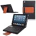 iPad Mini 4 Case, Ionic Bluetooth Keyboard Tablet Stand Leather Keyboard Case Cover for Apple iPad Mini 4 2015 (Black/Brown)