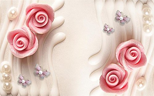image for 350X260Cm, 3D Wallpaper Photo Wallpaper Living Room Mural Pearl Rose B