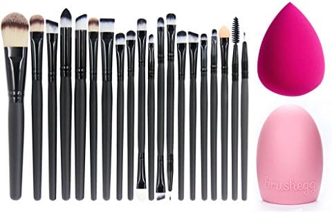 Anboc Makeup Blender Sponges And Egg Brush Cleaner With 20 Pcs Make Up Brushes Kit