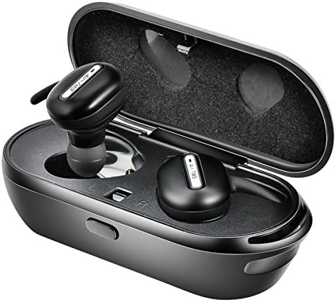 Bluetooth Headset, Crazestar Mini Dual Earbuds Sport Waterproof HD Stereo Sound True Wireless V4.2 Built-in Mic Earphones with Charging Box for iPhone Samsung and More Android Phones (Black)