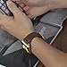 JSGJMY Apple Watch Band 38mm Genuine Leather Loop with Gold Metal Clasp for iWatch Series 2/Series 1/Edition/Sport(Brown+Golden Buckle,38mm)
