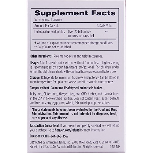 Florajen Acidophilus High Potency Refrigerated Probiotics Supports