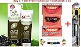 Twin Lotus Active Charcoal Toothpaste Herbaliste Triple Action 50g(net Wt. 1.8 Ounce) + Get Free Slim Soft 1 Bamboo Charcoal Toothbrush