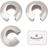 Beebeecraft 30Pcs 925 Sterling Silver Crimp Bead Covers Half Round Open Crimp Beads 3mm Knot Cover Caps for DIY Jewelry Makings