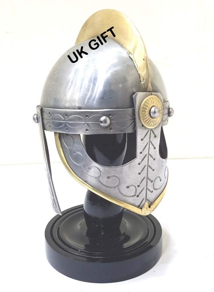 Medieval Viking Valas Guards Armour Mini Helmet with Free Wooden Stand Decor Helmet
