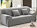 ANJUREN 1 Piece Sofa Couch Loveseat Chair Slipcover Cover Polyester Spandex Living Room Sofas Furniture Stretch Slip Covers Shield Protector (Love seat, Gray)