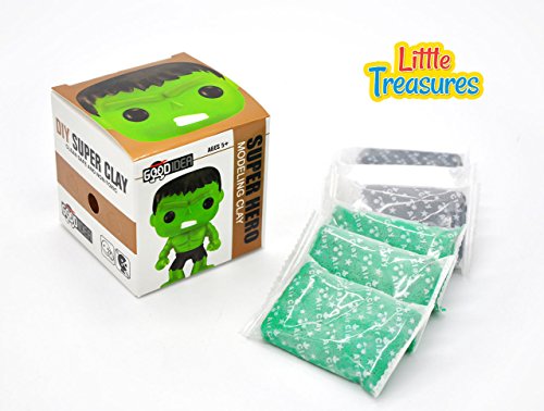 Little Treasures Clay Set of 2 Hero Characters molding Play-Dough kit â€“ a Fun Arts and Craft Kidâ€™s Artist Toy Project Clay Modeling and Sculpting DIY Play-Set â€“ Create Your 3D Theme