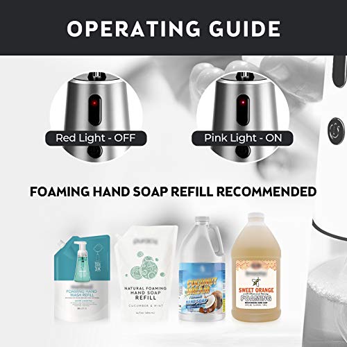 MEFASO Automatic Soap Dispenser, Touchless Foaming Soap Dispenser, Stainless Steel Nozzle