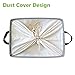 GreenForest Toy Basket Cotton Blend Linen Folding Storage Bin With Totes Drawstring Dust Cover Clothes Basket Gift Closet Drawer Handle Folding Basket (18.2x12.4x10.8 inches)