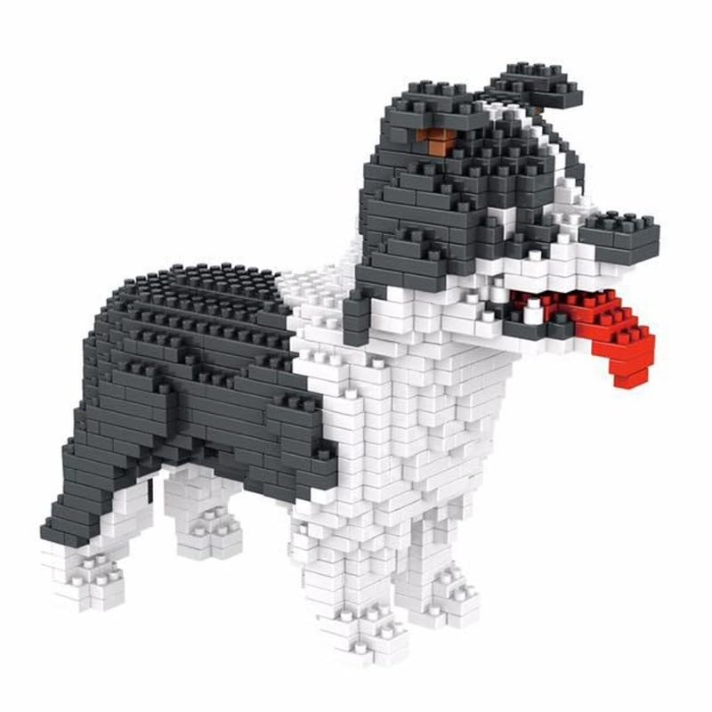 Border Collie dog. Figure to assemble with nanoblocks. 950 pieces. — image 1