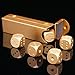LZWIN 5 in 1 Precision Aluminum Alloy Solid Metal Gold Dice Poker Party Game Toy Portable Dice Man Boyfriend Gift (Gold(Long Container))