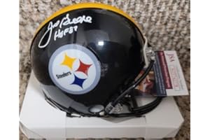 MAIN LINE AUTOGRAPHS Autographed Joe Greene "HOF 87" Pittsburgh Steelers Mini Helmet with JSA COA