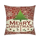 Goddessvan Happy Christmas Pillow Cases Cartoon Linen Sofa Cushion Cover Home Decoration (18