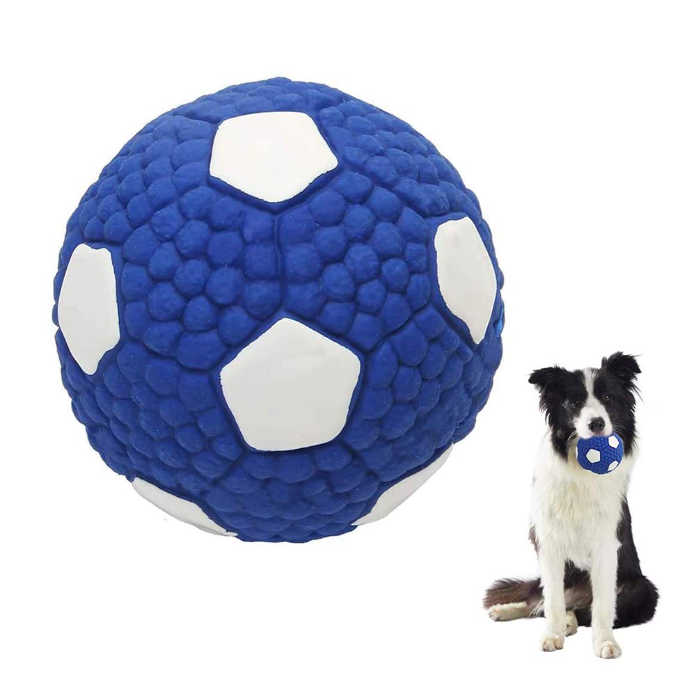 LYINBO Dog Football, Squeaky Latex Rubber Dog Toy Balls, Bite Resistant Teeth Training Toys for Dogs - Diameter 9.5cm/3.74in