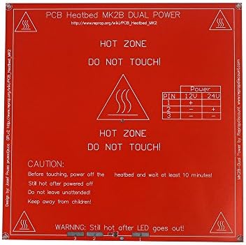HESAI RED MK2B PCB Heatbed Hot Plate Upgraded MK2A for Reprap Mendel Prusa 3D Printer Support 12V 24V Heated Heat Hot Bed