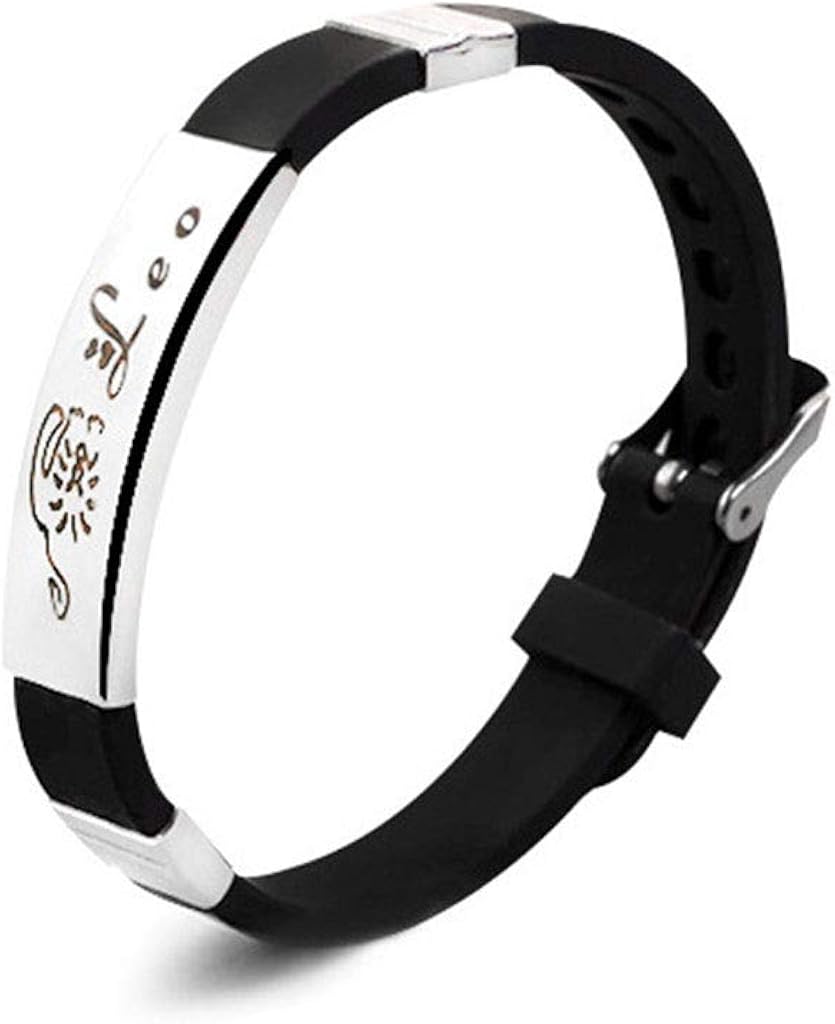 XSPORT Adjustable Bracelet 12 Constellation Silicone Stainless Steel Bracelet Gift Bracelet for