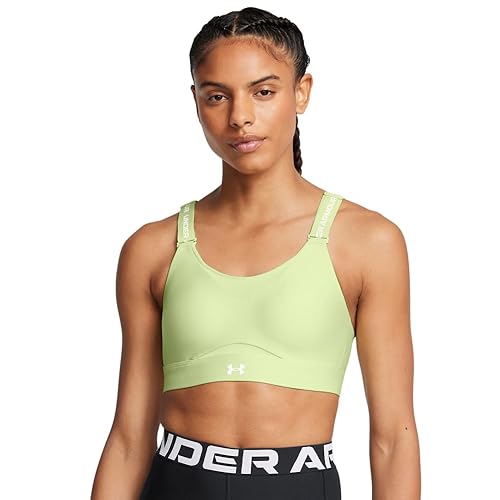 Under Armour Womens Infinity High Impact Sports Bra, (384) Retro Green / / White, Small A-C