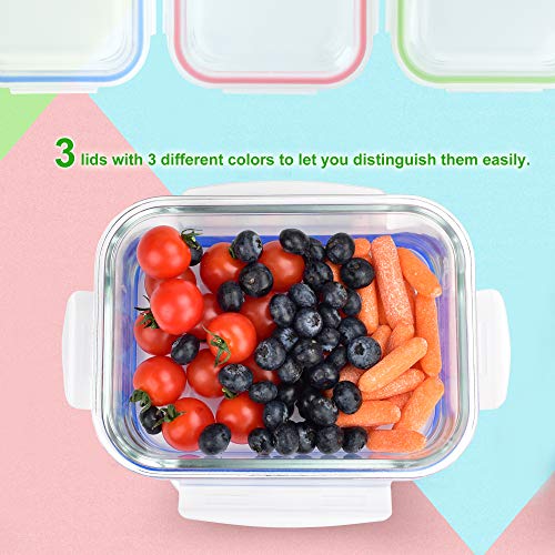 image for RENPHO [3-Pack, 36oz] Glass Meal Prep Containers - Glass Bento Box Div